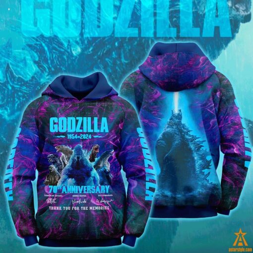 NEW Godzilla 70th Anniversary Thank You For The Memories Hoodie