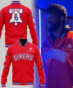 HOT Philadelphia 76ers Sixers Joel Embiid Baseball Jacket