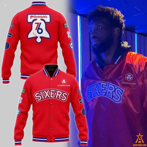 HOT Philadelphia 76ers Sixers Joel Embiid Baseball Jacket