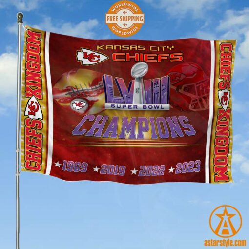 Super Bowl LVIII Champions Kansas City Chiefs Flag