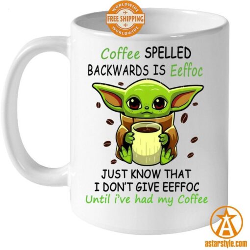 Baby Yoda Coffee Spelled Backwards Is Eeffoc Mug