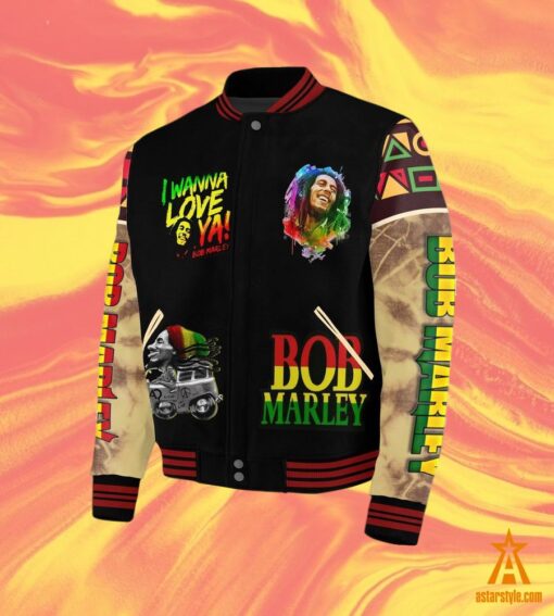 Bob Marley I Wanna Love Baseball Jacket