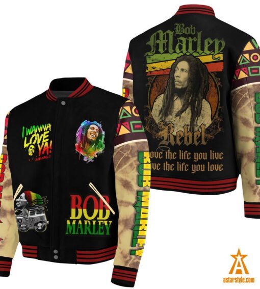 Bob Marley I Wanna Love Baseball Jacket