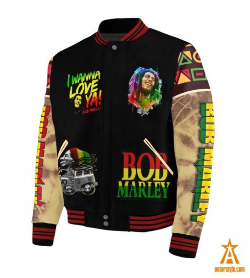 Bob Marley I Wanna Love Baseball Jacket