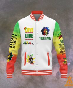 Bob Marley Love The Life You Live CUSTOM Baseball Jacket