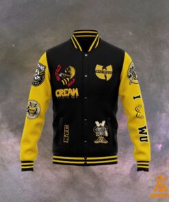 Cream I Bomb Atomically Wu-Tang Clan Baseball Jacket