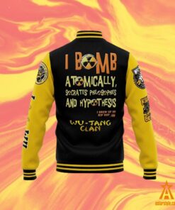 Cream I Bomb Atomically Wu-Tang Clan Baseball Jacket