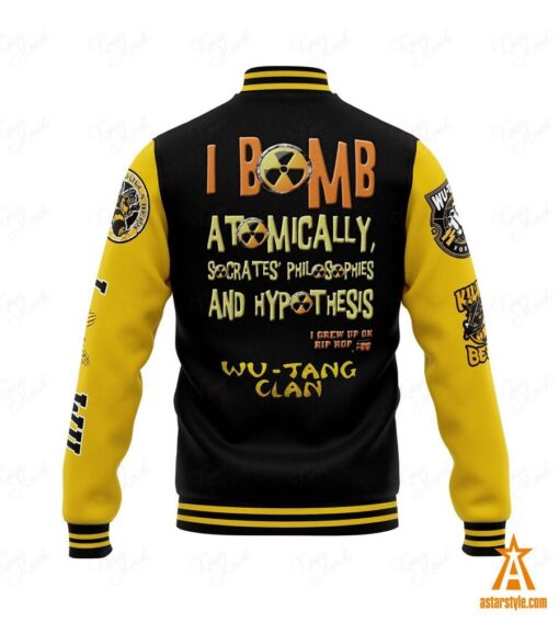 Cream I Bomb Atomically Wu-Tang Clan Baseball Jacket