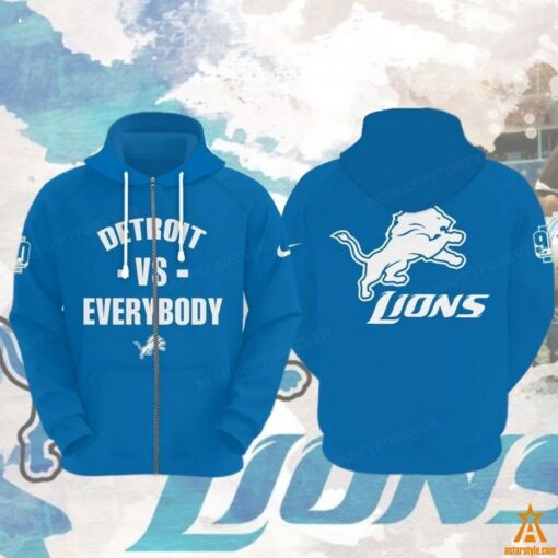 Detroit Lions Vs Everybody 90 Seasons Hoodie