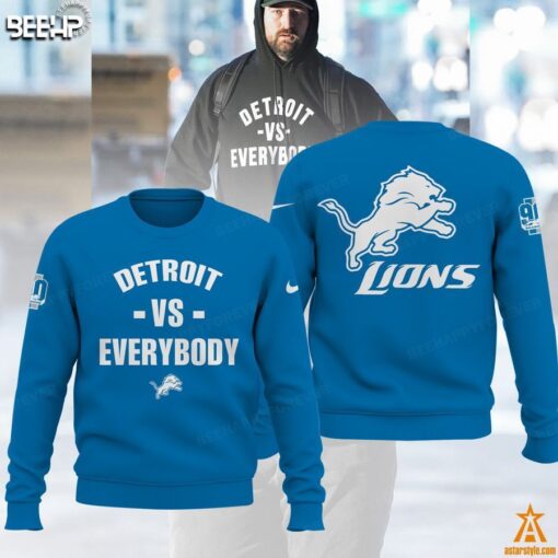 Detroit Lions Vs Everybody 90 Seasons Hoodie