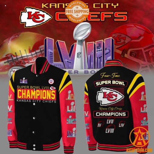 Four Time Super Bowl Champions Kansas City Chiefs Baseball Jacket