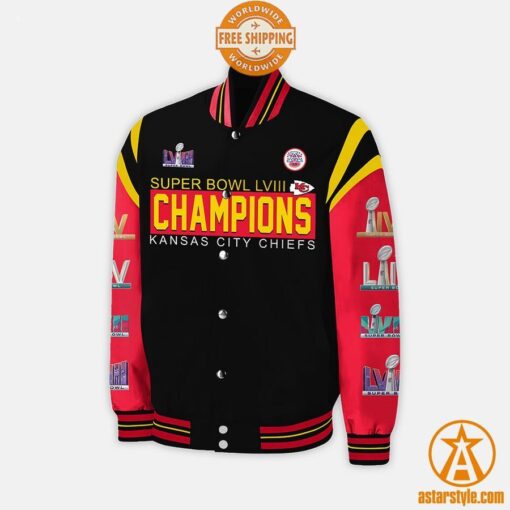 Four Time Super Bowl Champions Kansas City Chiefs Baseball Jacket