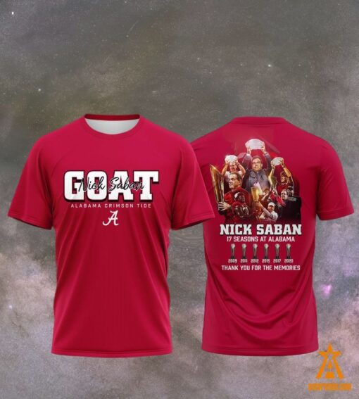 GOAT Nick Saban Coach 17 seasons at Alabama Crimson Tide Shirt