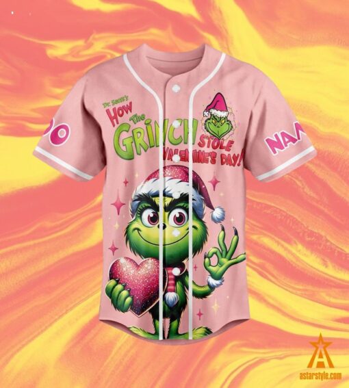 How The Grinch Stole Valentine’s Day CUSTOM Baseball Jersey