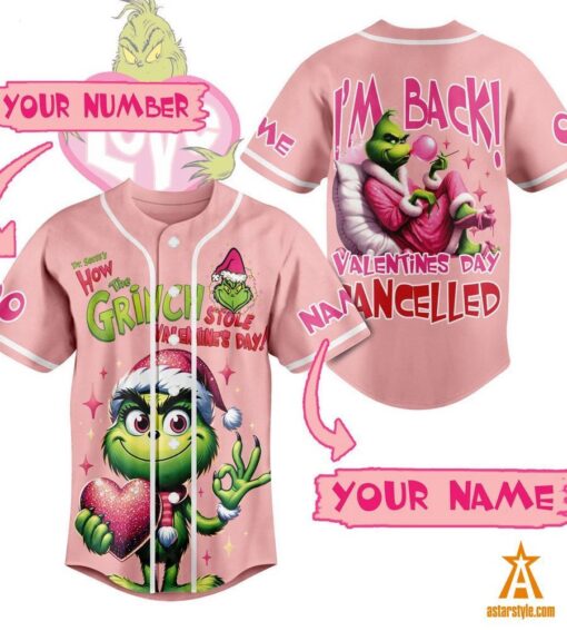 How The Grinch Stole Valentine’s Day CUSTOM Baseball Jersey