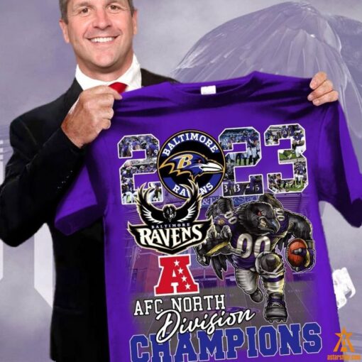 John Harbaugh Baltimore Ravens AFC North Division Champions Shirt