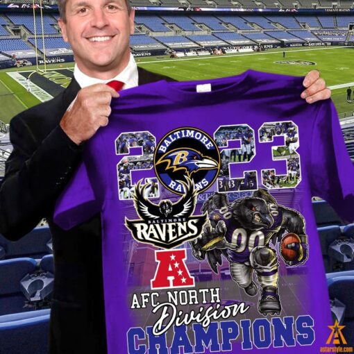 John Harbaugh Baltimore Ravens AFC North Division Champions Shirt