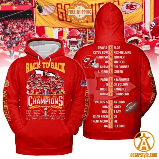 Kansas City Chiefs Back To Back Super Bowl LVIII Champions Shirt