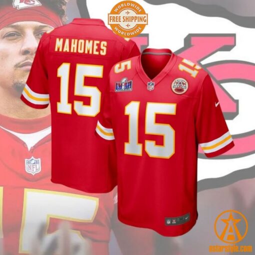 Kansas City Chiefs Patrick Mahomes Super Bowl LVIII Football Jersey