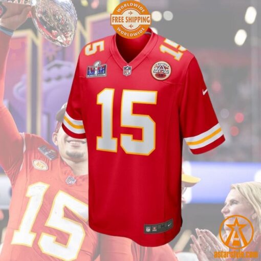 Kansas City Chiefs Patrick Mahomes Super Bowl LVIII Football Jersey