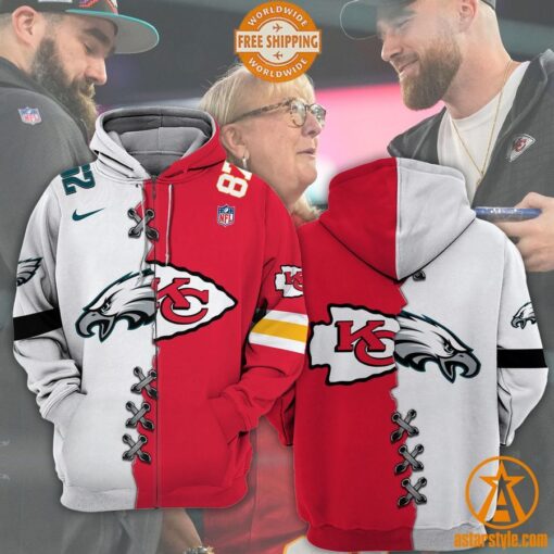 Kansas City Chiefs Philadelphia Eagles Kelce Brother Hoodie