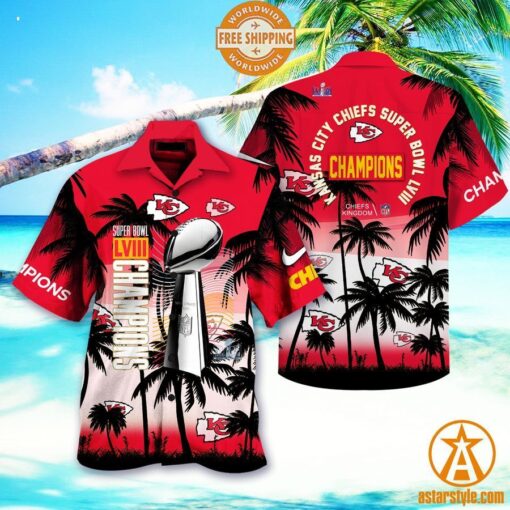 Kansas City Chiefs Super Bowl LVIII Champions Hawaiian Shirt