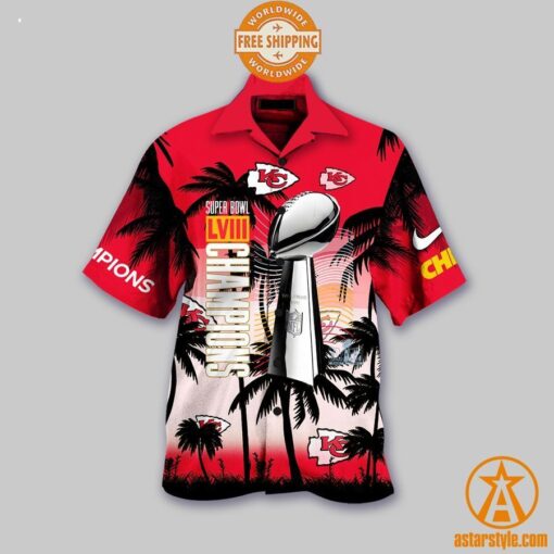 Kansas City Chiefs Super Bowl LVIII Champions Hawaiian Shirt