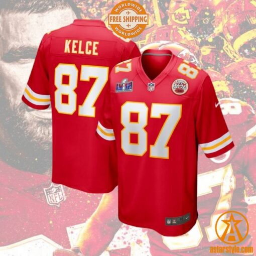 Kansas City Chiefs Travis Kelce Super Bowl LVIII Football Jersey