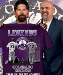 Larry Walker Todd Helton Legends Colorado Rockies Thank You For The Memories Shirt