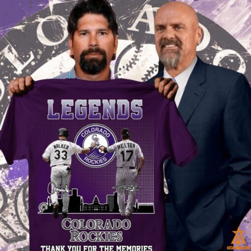 Larry Walker Todd Helton Legends Colorado Rockies Thank You For The Memories Shirt