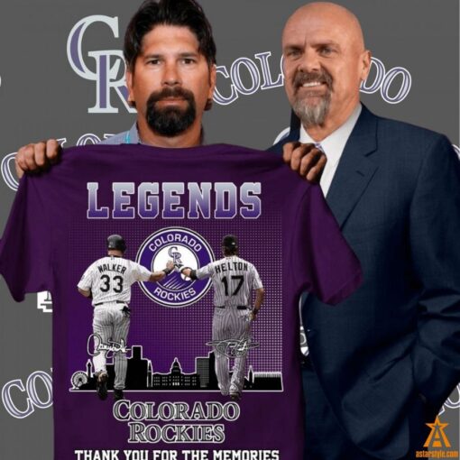 Larry Walker Todd Helton Legends Colorado Rockies Thank You For The Memories Shirt