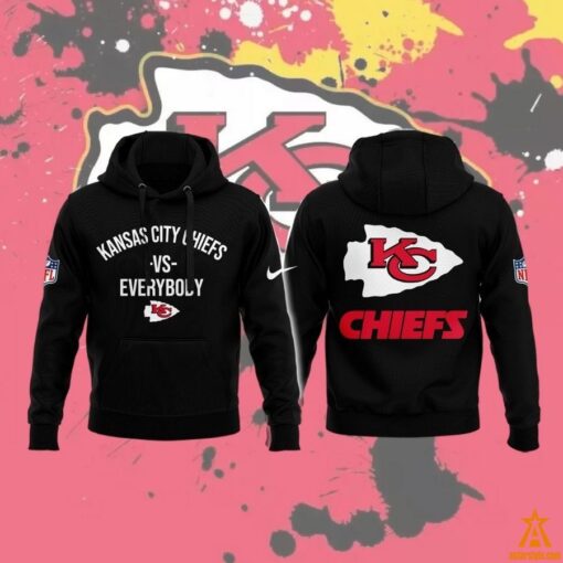 NFL Kansas City Chiefs vs Everbody black Hoodie