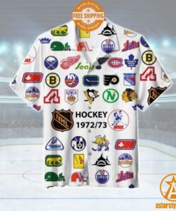 NHL logo Hockey 1972 73 Hawaiian Shirt