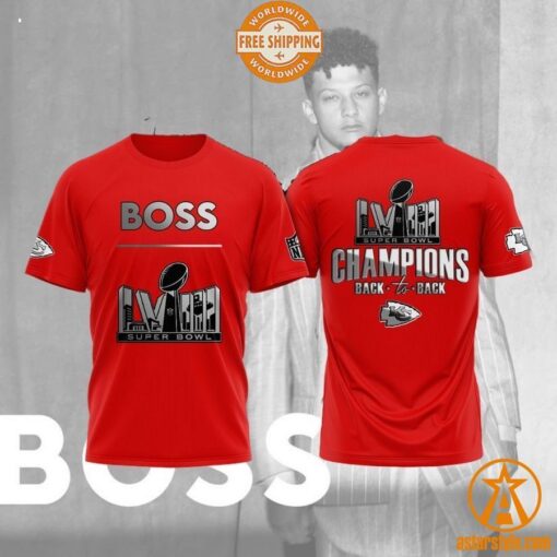 Patrick Mahomes Boss Kansas City Chiefs Super Bowl LVIII Champions Shirt