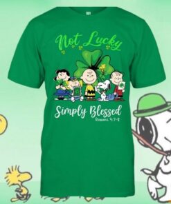 Snoopy and Friend Not Lucky Simply Blessed St Patrick Day Shirt