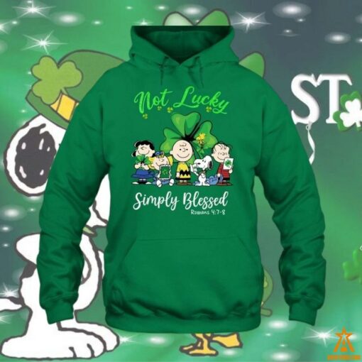 Snoopy and Friend Not Lucky Simply Blessed St Patrick Day Shirt