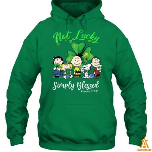 Snoopy and Friend Not Lucky Simply Blessed St Patrick Day Shirt