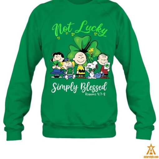 Snoopy and Friend Not Lucky Simply Blessed St Patrick Day Shirt