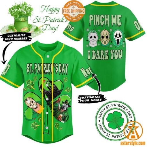 St Patrick’s Day Horror Characters CUSTOM Baseball Jersey