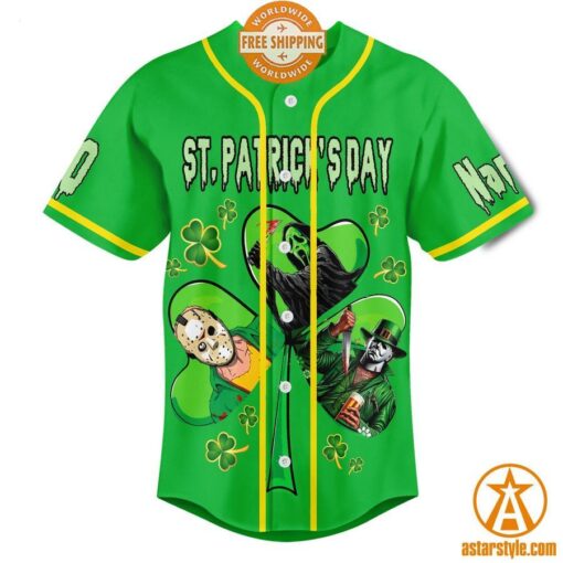 St Patrick’s Day Horror Characters CUSTOM Baseball Jersey