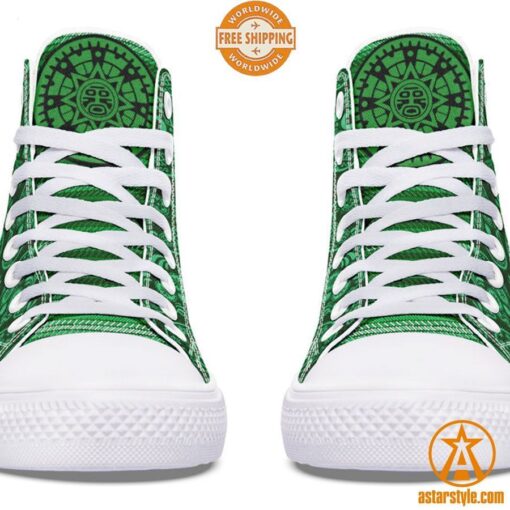 Sugar Skull St Patrick Chicano Canvas High Top Shoes