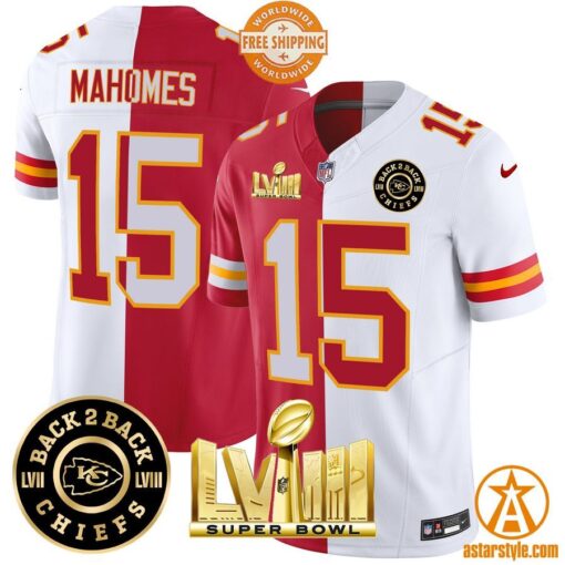 Super Bowl LVIII Back 2 Back Kansas City Chiefs Football Jersey