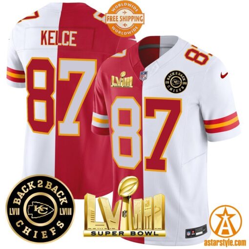 Super Bowl LVIII Back 2 Back Kansas City Chiefs Football Jersey