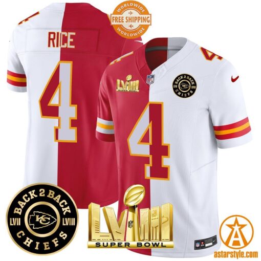 Super Bowl LVIII Back 2 Back Kansas City Chiefs Football Jersey