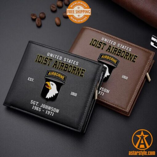 101st Airborne United States personalized Leather Wallet