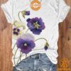 Alzheimer Purple Floral V Neck T Shirt Lovely smile