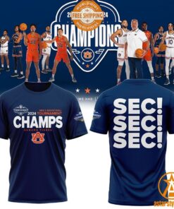 Auburn Tigers 2024 SEC Basketball Tournament Champs Shirt