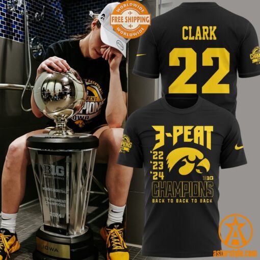 Caitlin Clark Iowa Hawkeye 3 Peat Basketball Champions Shirt