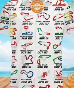 Calendar Formula Race Cars 2024 Hawaiian Shirt