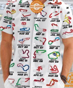 Calendar Formula Race Cars 2024 Hawaiian Shirt